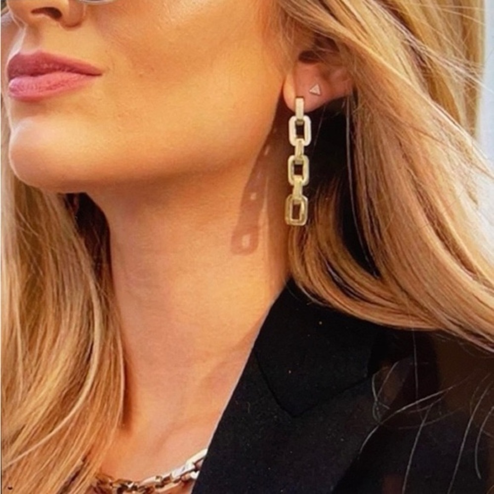 Eddie borgo chain link earrings 10kp gold earrings